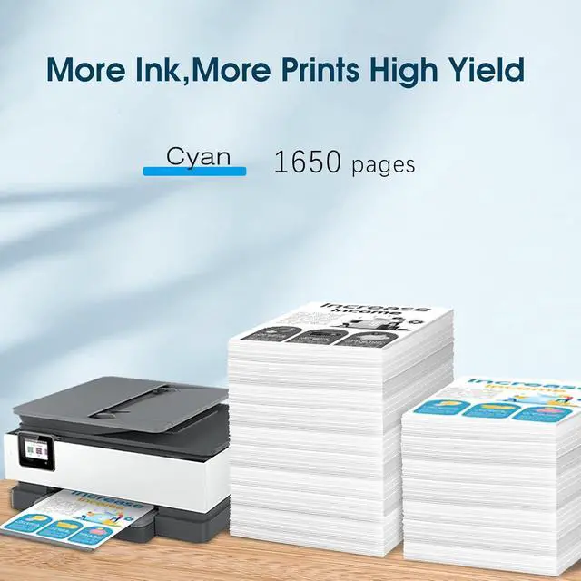 Alt view image 2 of 6 - 936e 936 Cyan Ink Cartridge High Yield More Ink Replacement for hp 936 Ink cartridges for OfficeJet OfficeJet 9122e Pro 9110b,9125e,9128e,9130b,9135e Printer (1 Cyan Pack)