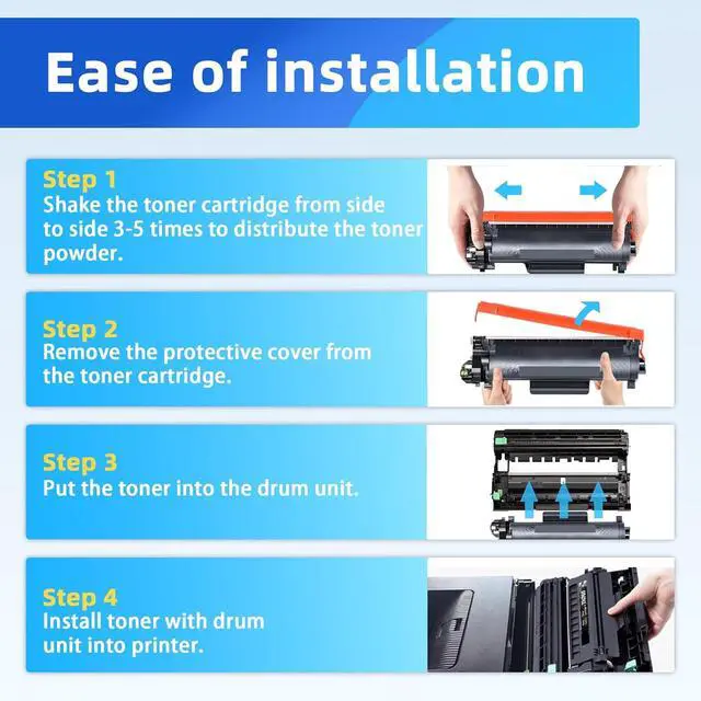 Alt view image 7 of 7 - TN830XL Toner (with Chip) High Yield Replacement for Brother TN830XL TN830 Toner to use with DCP-L2640dw HL-L2405w HL-L2460DW HL-L2400D HL-L2480DW MFC-L2820DW Printer (2Black) Print up to 6,400 Pages