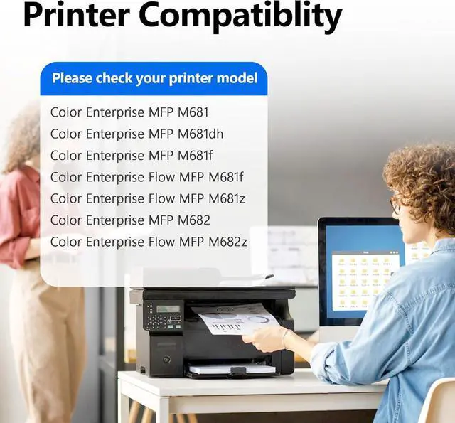 Alt view image 2 of 6 - 657X Black Toner Cartridge Compatible for HP 657X CF470X Works with Color Enterprise MFP M681 M682 Series (1 Black, 1-Pack)