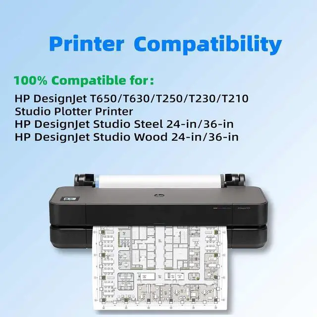 Alt view image 2 of 7 - 712XL 712 Ink Cartridges: 712 Designjet Ink Cartridge Compatible for HP Designjet T210 Ink HP Designjet T650 T630 T230 Studio Plotter Printers