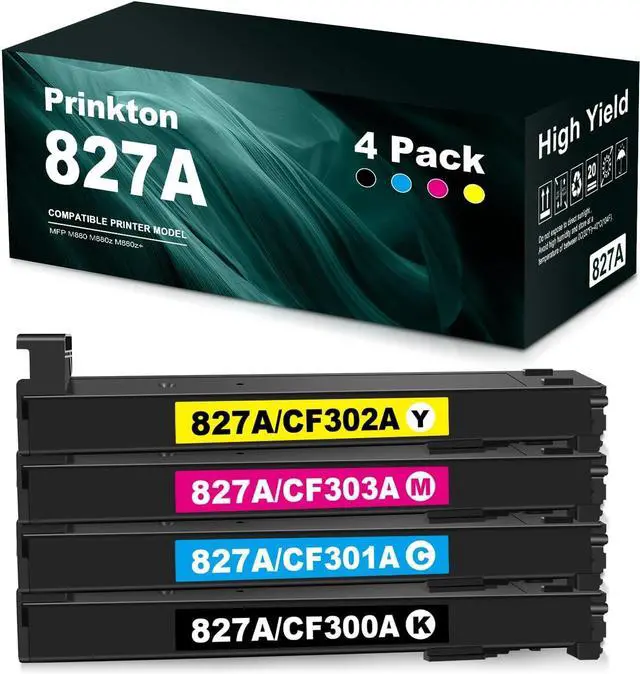 Main image of High Yield Remanufactured 827A Toner Cartridge Replacement for HP CF300A CF301A CF302A CF303A for MFP M880 M880z M880z+ Printer (4-Pack), Black Cyan Yellow Magenta