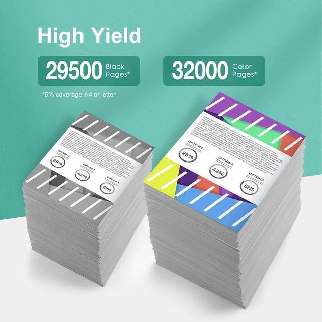 Alt view image 3 of 7 - High Yield Remanufactured 827A Toner Cartridge Replacement for HP CF300A CF301A CF302A CF303A for MFP M880 M880z M880z+ Printer (4-Pack), Black Cyan Yellow Magenta