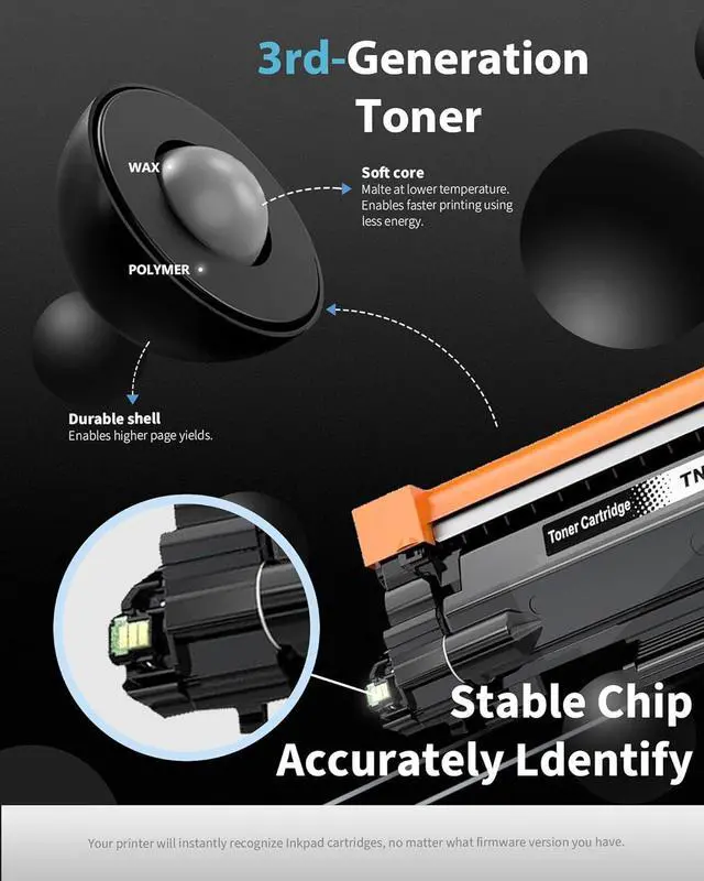 Alt view image 4 of 7 - (2 Black TN830 Toner Cartridge) Replacement for Brother TN830 TN-830 TN830XL Toner to use with HL-L2460DW MFC-L2820DW HL-L2405W HL-L2400D HL-L2480DW DCP-L2640DW Printer
