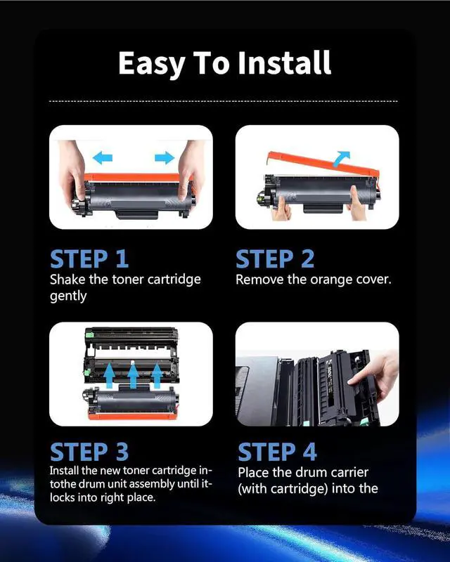 Alt view image 6 of 7 - (2 Black TN830 Toner Cartridge) Replacement for Brother TN830 TN-830 TN830XL Toner to use with HL-L2460DW MFC-L2820DW HL-L2405W HL-L2400D HL-L2480DW DCP-L2640DW Printer