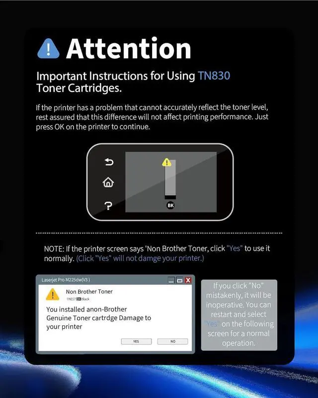 Alt view image 7 of 7 - (2 Black TN830 Toner Cartridge) Replacement for Brother TN830 TN-830 TN830XL Toner to use with HL-L2460DW MFC-L2820DW HL-L2405W HL-L2400D HL-L2480DW DCP-L2640DW Printer