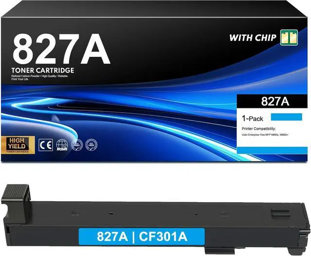 Main image of 827A Toner Cartridges 1 Pack Cyan Compatible for HP 827A CF301A Toner for Color Enterprise Flow MFP M880z M880z+ Printer