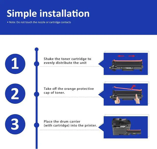 Alt view image 5 of 7 - TN830XL Toner Cartridge (with Chip) Replacement for Brother TN830 TN-830 TN 830XL Toner to use with HL-L2460DW DCP-L2640DW HL-L2405W HL-L2400D HL-L2480DW MFC-L2820DW Printer, High Yield, 2 Black