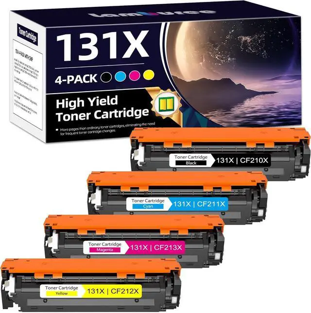 Main image of 131X Toner Cartridge 4-Pack Replacement for HP 131X CF210X Works with Pro 200 Color MFP M276nw M251nw M251n M276n (Black, Cyan, Yellow, Magenta)