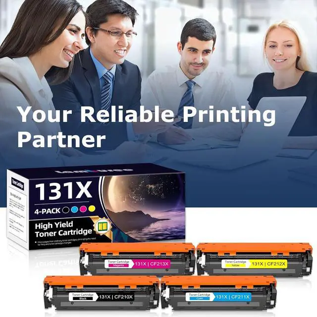 Alt view image 6 of 7 - 131X Toner Cartridge 4-Pack Replacement for HP 131X CF210X Works with Pro 200 Color MFP M276nw M251nw M251n M276n (Black, Cyan, Yellow, Magenta)