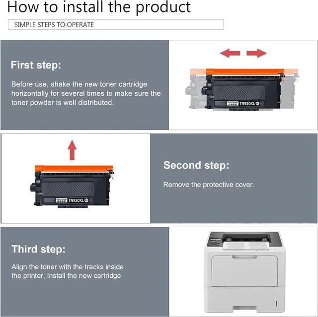 Alt view image 5 of 7 - TN920XL TN920 Toner Cartridge Black HL-L6210DW: (with Chip) Replacement for Brother TN-920XL TN-920 TN920XXL Work for HL-L6210DWT HL-L5210DN HL-L5210DW HL-L5210DWT Printer, High Yield 2 Pack