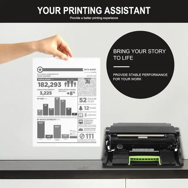 Alt view image 5 of 6 - 56F0Z00 High Yield Imaging Unit Toner(1-Pack) Compatible for 56F0Z00 56F0ZA0 Black Imaging Unit Replacement for Lexmark MS321dn MS421dn MS421dw MS521dn MS621dn MX321adn MX521de MX622ade Printer