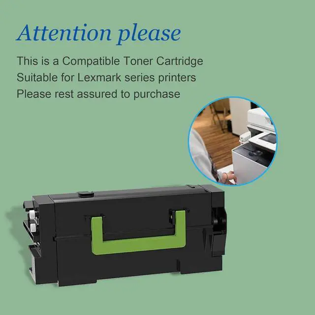 Alt view image 3 of 6 - 58D1000 1-Black Toner Cartridge [8,000 Pages] - Compatible MS725 Toner Cartridge Replacement for Lexmark 58D1000 Toner Cartridge for C3326dw MC3326adwe, MC3326i Printer