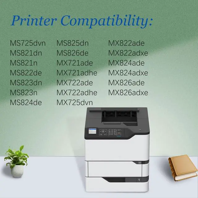 Alt view image 2 of 6 - 58D1000 1-Black Toner Cartridge [8,000 Pages] - Compatible MS725 Toner Cartridge Replacement for Lexmark 58D1000 Toner Cartridge for C3326dw MC3326adwe, MC3326i Printer