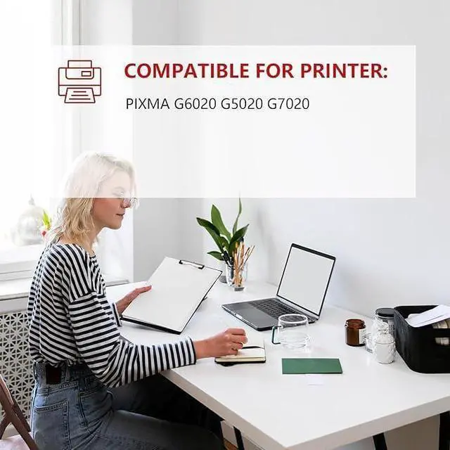 Alt view image 3 of 6 - GI-20 Ink Bottle Set - Lomen Compatible GI20 Refill Ink Bottles Replacement for Canon Pixma G6020 G5020 G7020 Printer (1Black/1Cyan/1Magenta/1Yellow, 4-Pack)