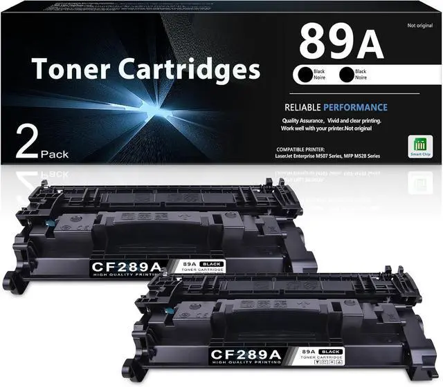 Main image of 89A Toner with Chip High Yield Two Pack: Replacement for HP 89A Black Toner Cartridge 89X CF289X 89Y CF289Y to use with Laser Enterprise MFP M528 Series, Enterprise M507 Series Printer | CF289A