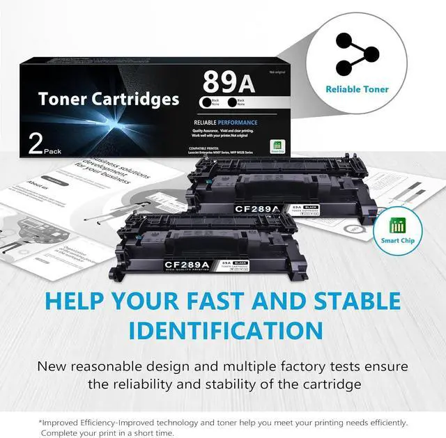 Alt view image 7 of 7 - 89A Toner with Chip High Yield Two Pack: Replacement for HP 89A Black Toner Cartridge 89X CF289X 89Y CF289Y to use with Laser Enterprise MFP M528 Series, Enterprise M507 Series Printer | CF289A