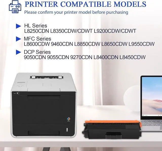 Alt view image 2 of 6 - TN336BK TN336C TN336M TN336Y Toner Cartridge Replacement for Brother TN336 TN-336 to use with HL-L8350CDW HL-L8250CDN MFC-L8850CDW Printer (4-Pack 1BK+1C+1M+1Y)