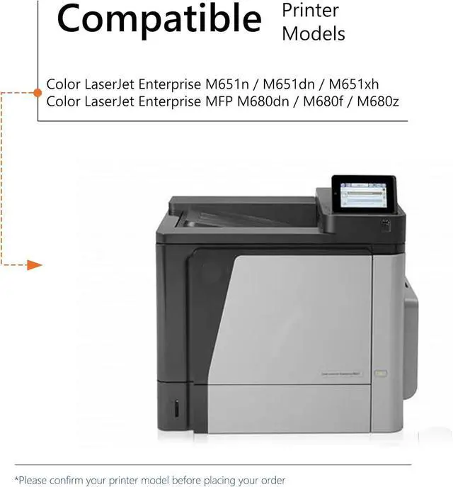 Alt view image 2 of 6 - (with Chip) 654A Yellow High Yield Toner Cartridge 1-Pack, CF332A Yellow Toner Replacement for HP 654A Toner Works with Color Laser Enterprise M680z, M651n, M651xh, M651dn; MFP M680f, M680dn Printer