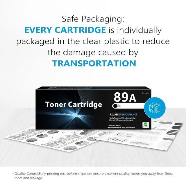 Alt view image 4 of 7 - 89A Toner with Chip High Yield Two Pack: Replacement for HP 89A Black Toner Cartridge 89X CF289X 89Y CF289Y to use with Laser Enterprise MFP M528 Series, Enterprise M507 Series Printer | CF289A
