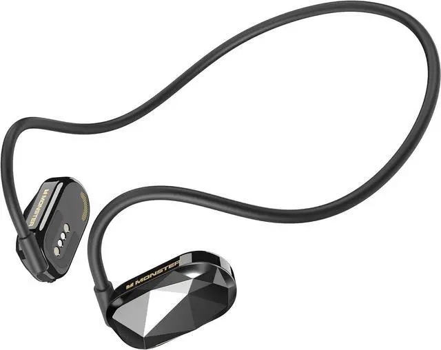 Main image of Monster Aria Free Open Ear Headphones Air Conduction Headphone Sports, ENC Clear Talk Mic Bluetooth 5.3, Built-in Mic 8H Playtime IPX5 Resistant Headset for Running (Light Black)