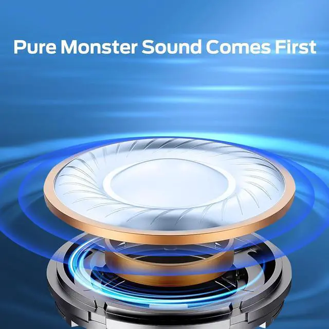 Alt view image 3 of 6 - Monster Aria Free Open Ear Headphones Air Conduction Headphone Sports, ENC Clear Talk Mic Bluetooth 5.3, Built-in Mic 8H Playtime IPX5 Resistant Headset for Running (Light Black)