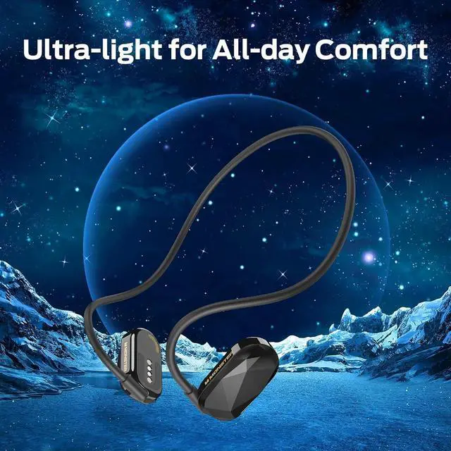 Alt view image 5 of 6 - Monster Aria Free Open Ear Headphones Air Conduction Headphone Sports, ENC Clear Talk Mic Bluetooth 5.3, Built-in Mic 8H Playtime IPX5 Resistant Headset for Running (Light Black)