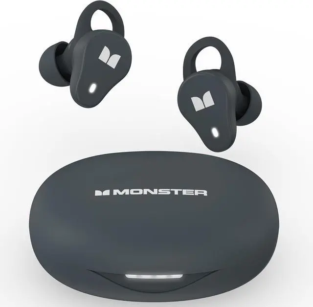 Main image of Monster N-Lite 210 Wireless Earbuds, Bluetooth 5.4 in-Ear Stereo Headphones, Built-in Mic for Crystal Clear Call, 32H Playtime, Type-C Charging, Waterproof in-Ear Ear Buds Earphones for Sports, Grey