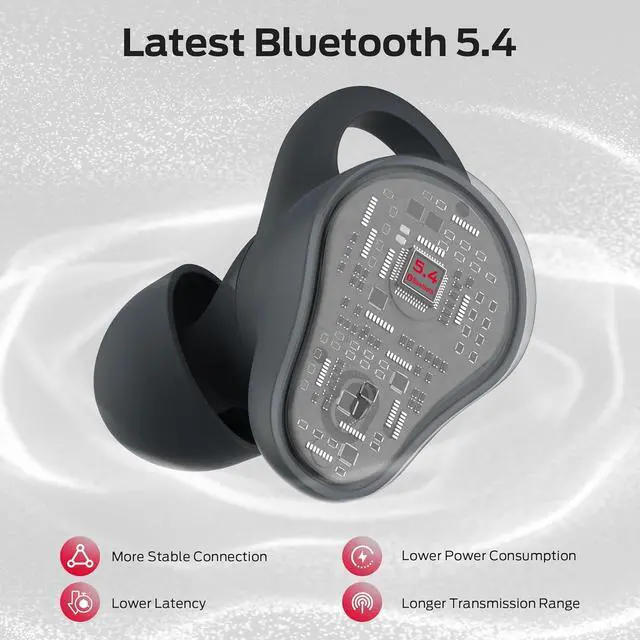 Alt view image 5 of 7 - Monster N-Lite 210 Wireless Earbuds, Bluetooth 5.4 in-Ear Stereo Headphones, Built-in Mic for Crystal Clear Call, 32H Playtime, Type-C Charging, Waterproof in-Ear Ear Buds Earphones for Sports, Grey