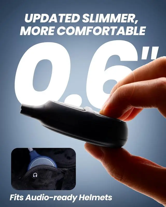 Alt view image 4 of 7 - OutdoorMaster Wireless Bluetooth 5.0 Ski Helmet Drop-in Headphones HD Speaker Chip Compatible with Audio-Ready Helmet with Built-in Mic for Motorcycling Easy Control Buttons IP45 Sweat-Resistance