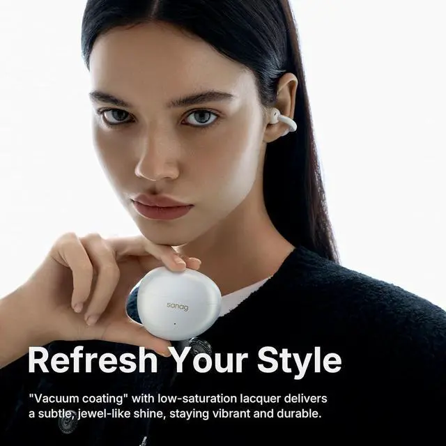 Alt view image 4 of 7 - Sanag S7S AI Open Ear Free Clip-On Headphones, HiFi 20Hz Lossless Bass Earbuds, True Wireless Bluetooth Earphones with Microphone, IPX4 Waterproof Sports Running, Sleep Music Smart AI App (Black)