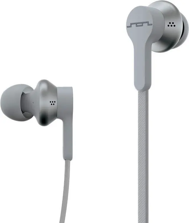 Alt view image 2 of 7 - Sol Republic Shadow Fusion Bluetooth Earbuds, Grey 10-Hour Playtime Comfortable Knit Tech Fiber Collar Magnetic Connection Earbuds Flexible Compact Storage Convenient Carrying Case, Gray