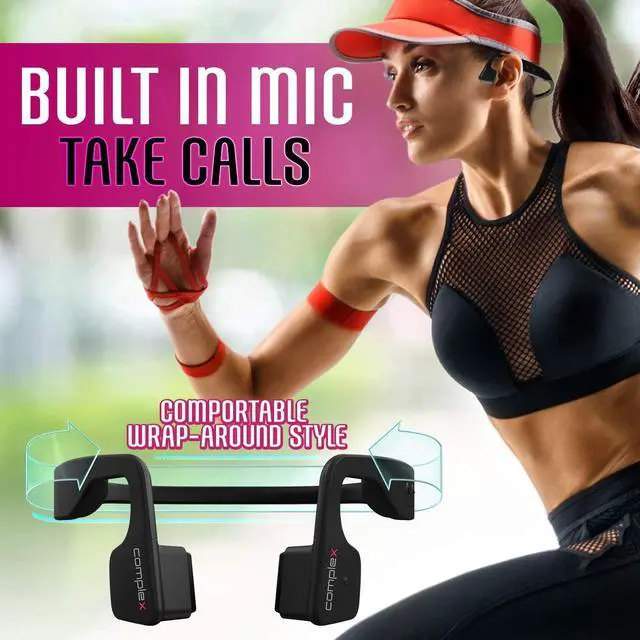 Alt view image 7 of 7 - Pyle Bluetooth Bone Conduction Headphones - Open Ear Stereo Sport Running Headset w/ Revolutionary Bone Induction Technology for Smart Cycling and Sports, Wireless Bluetooth Audio,Black (PSWBT550.5)