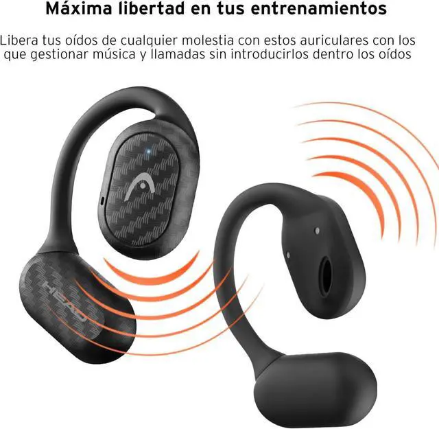 Alt view image 5 of 7 - HEAD Wireless Sports Headphones - Running Headphones with 6 Hours Playback - Open Ear Running Headphones Design - Sweatproof Wireless Sports Helmets