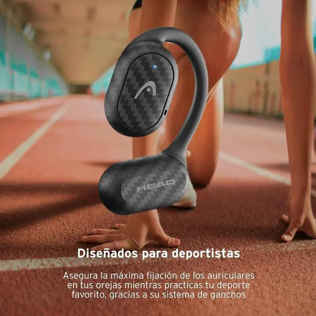 Alt view image 7 of 7 - HEAD Wireless Sports Headphones - Running Headphones with 6 Hours Playback - Open Ear Running Headphones Design - Sweatproof Wireless Sports Helmets