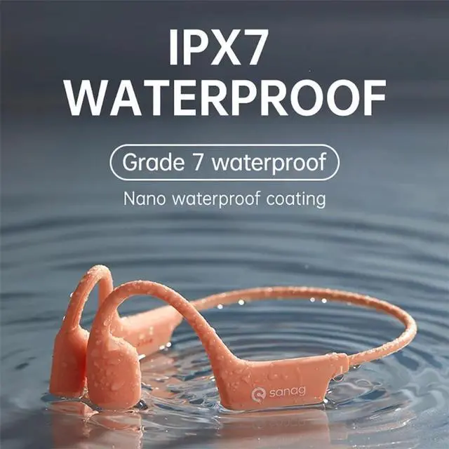 Alt view image 3 of 7 - YODZ Bone Conduction Headphones Wireless Sports Headset Bluetooth 5.0 Open Ear HiFi Stereo IPX67 Waterproof Earphone Noise Reduction with Mic, for Sports and Games,Pink