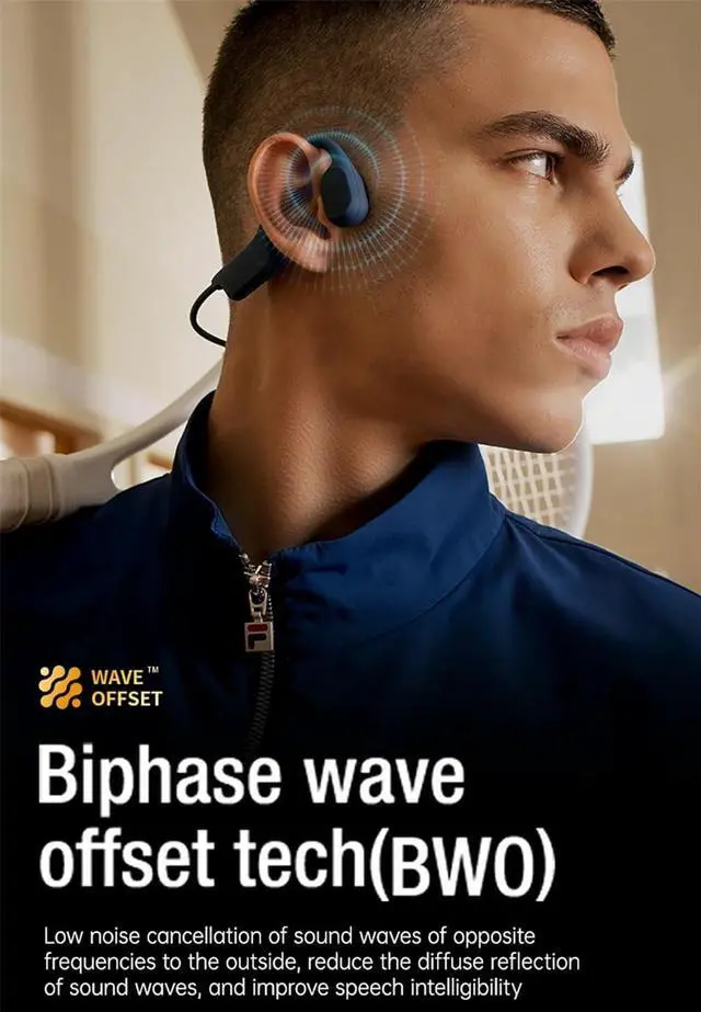 Alt view image 5 of 7 - YODZ Bone Conduction Headphones Wireless Sports Headset Bluetooth 5.0 Open Ear HiFi Stereo IPX67 Waterproof Earphone Noise Reduction with Mic, for Sports and Games,Pink