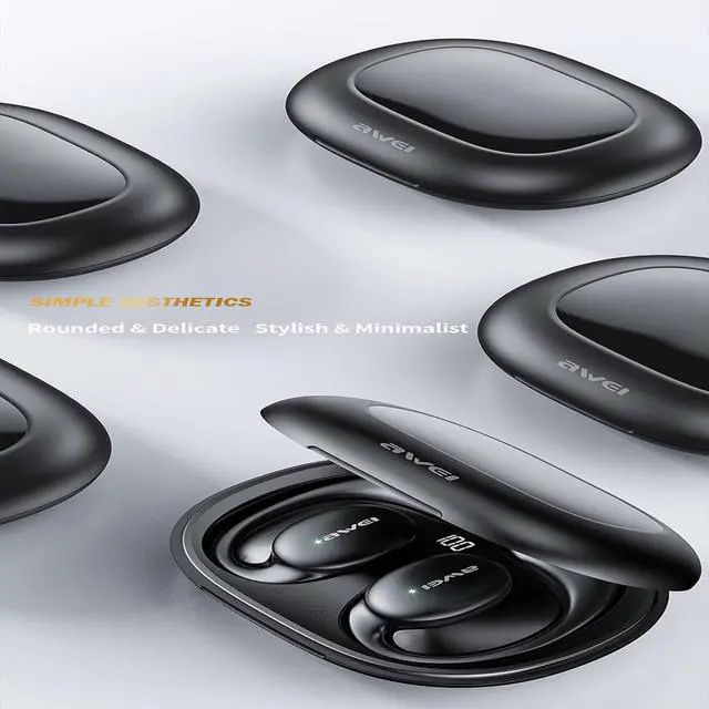 Alt view image 7 of 7 - AWEI T80 Wireless Over Ear Earbuds Bluetooth Headphones 50hrs Play Back Sport Earphones IPX6 Waterproof Over-Ear Buds with Earhooks Built-in Mic Headset for TV, Mobile, Phones, Laptops