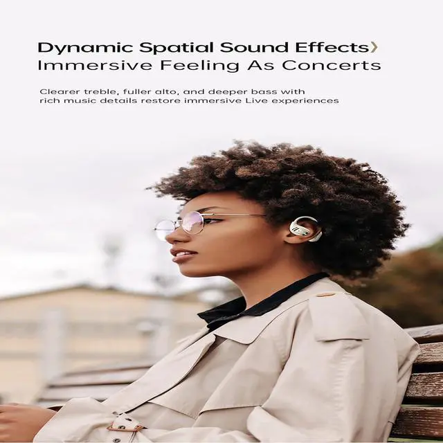 Alt view image 3 of 7 - AWEI Wireless Over Ear Earbuds Bluetooth Headphones 48hrs Play Back Sport Earphones IPX4 Waterproof Over-Ear Buds with Earhooks Built-in Mic Headset for Workout Suitable for TV,Mobile,Phones Beige