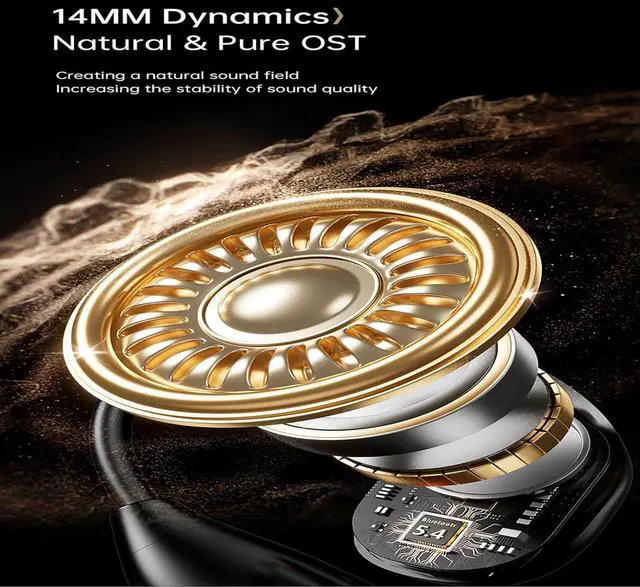 Alt view image 6 of 7 - AWEI Wireless Over Ear Earbuds Bluetooth Headphones 48hrs Play Back Sport Earphones IPX4 Waterproof Over-Ear Buds with Earhooks Built-in Mic Headset for Workout Suitable for TV,Mobile,Phones Beige