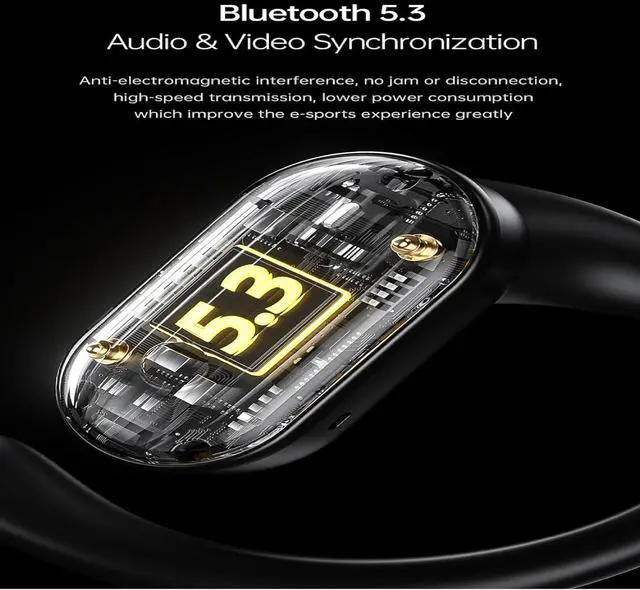 Alt view image 3 of 7 - AWEI T95 Wireless Earbuds Bluetooth Headphones 42hrs Play Back Sport Earphones IPX6 Waterproof Over-Ear Buds with Earhooks Built-in Mic Headset for Workout Suitable for TV,Mobile,Phones,Laptops Beige