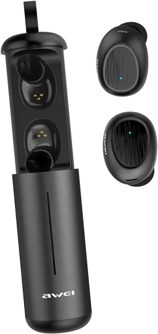 Main image of AWEI T55 Wireless Bluetooth Headphones, Bluetooth Earbuds with Mic, Wireless Earbuds IPX6 Waterproof, 43Hrs Playtime with Charging Case, Clear Calls Earphones for TV Smart Phone Laptop Sports Black
