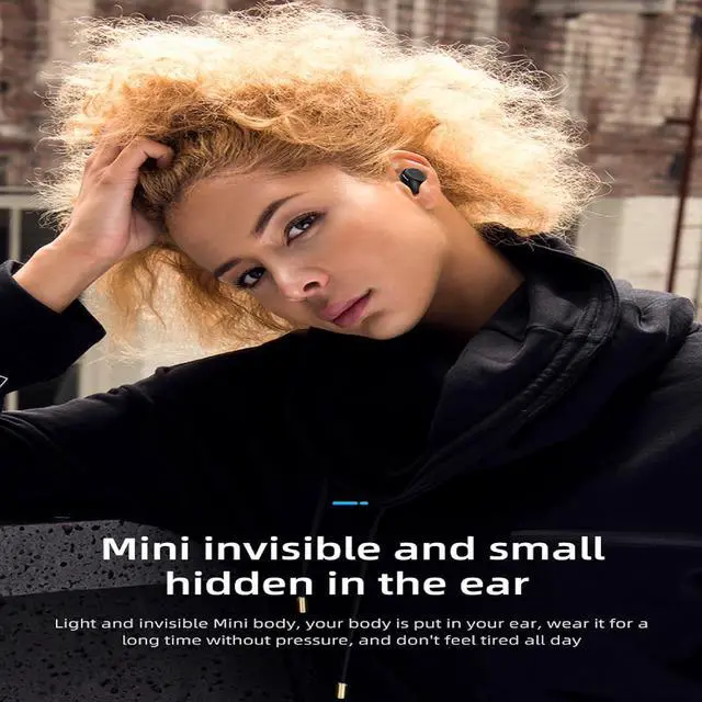 Alt view image 4 of 7 - AWEI T55 Wireless Bluetooth Headphones, Bluetooth Earbuds with Mic, Wireless Earbuds IPX6 Waterproof, 43Hrs Playtime with Charging Case, Clear Calls Earphones for TV Smart Phone Laptop Sports Black