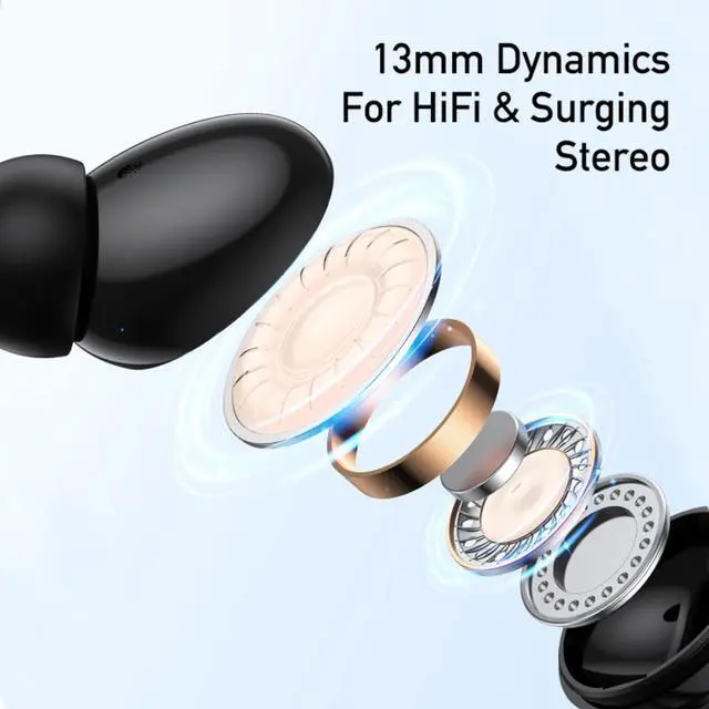 Alt view image 4 of 7 - AWEI T61 Wireless Earbuds Bluetooth 5.3 Headphones, 30Hrs Playback Stereo Ear Buds IPX5 Waterproof in-Ear Earphones, Bluetooth Earbuds with Mic for Phone Tablet Laptop Sports Black