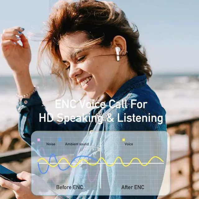 Alt view image 5 of 7 - AWEI T61 Wireless Earbuds Bluetooth 5.3 Headphones, 30Hrs Playback Stereo Ear Buds IPX5 Waterproof in-Ear Earphones, Bluetooth Earbuds with Mic for Phone Tablet Laptop Sports Black