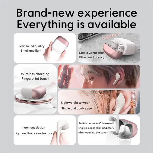 Alt view image 2 of 7 - Sabbat JetPods Wireless Bluetooth 5.2 Headset Earbuds 2023 Sound Quality in-Ear Sports Headphones for iPhone Samsung iPad Android (Ivory White)