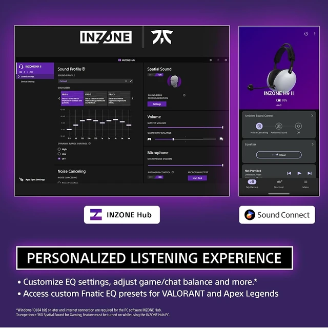Alt view image 7 of 7 - INZONE H9 II Wireless Noise Cancelling Gaming Headset, Black