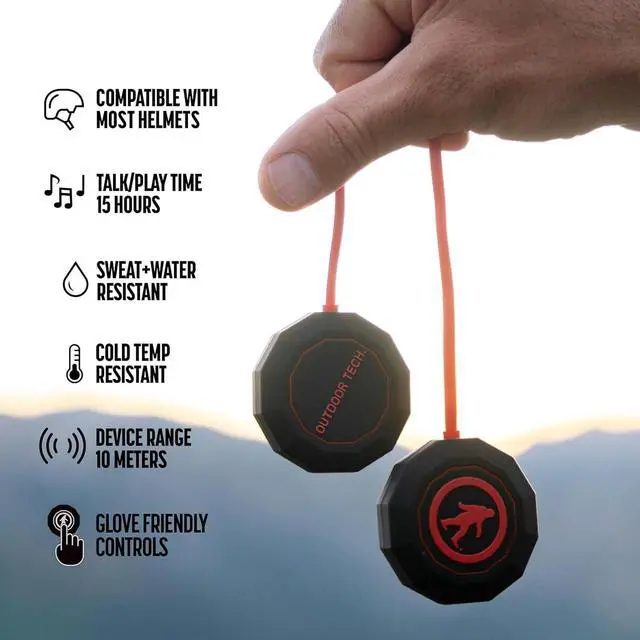 Alt view image 2 of 7 - Outdoor Tech - Chips XV Bluetooth Helmet Speakers - Universal Wireless Helmet Headphones for Ski - Snowboard - Bike - Powersports - Helmets