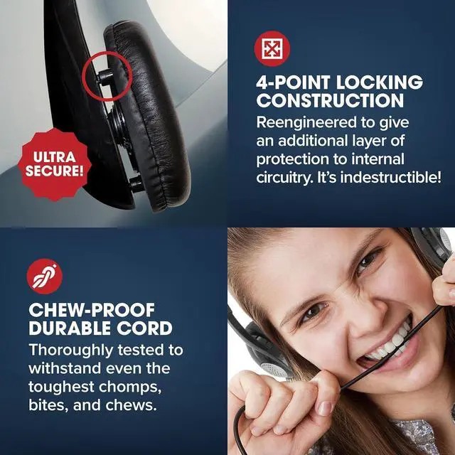 Alt view image 2 of 5 - SENTRY Bulk Rugged School Headphones, Durable for Kids, Students, Teachers, Classrooms, 3.5mm or USB-C Jack Options, Optional Boom Mic for Online Learning (24 Count - USB C With Inline Mic, 24, Count)