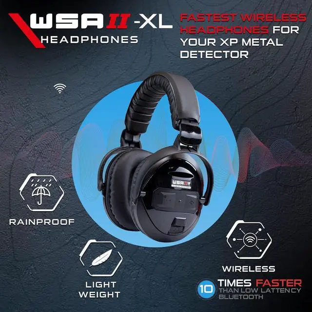 Alt view image 3 of 5 - XP METAL DETECTORS WSAII-XL Wireless Headphones for Deus II, Comfortable and Easy to Carry with Their Compact Design, Rainproof (IP68 3ft deep), Great for Noisy Environment