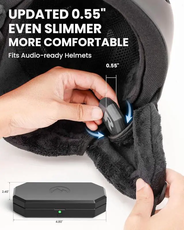 Alt view image 5 of 7 - OutdoorMaster Update Ski Helmet Headphones, True Wireless Bluetooth with Charging Case, Drop-in Headphones HD Speaker Chip Compatible with All Audio Ready Snowboard Helmets-Pure Black